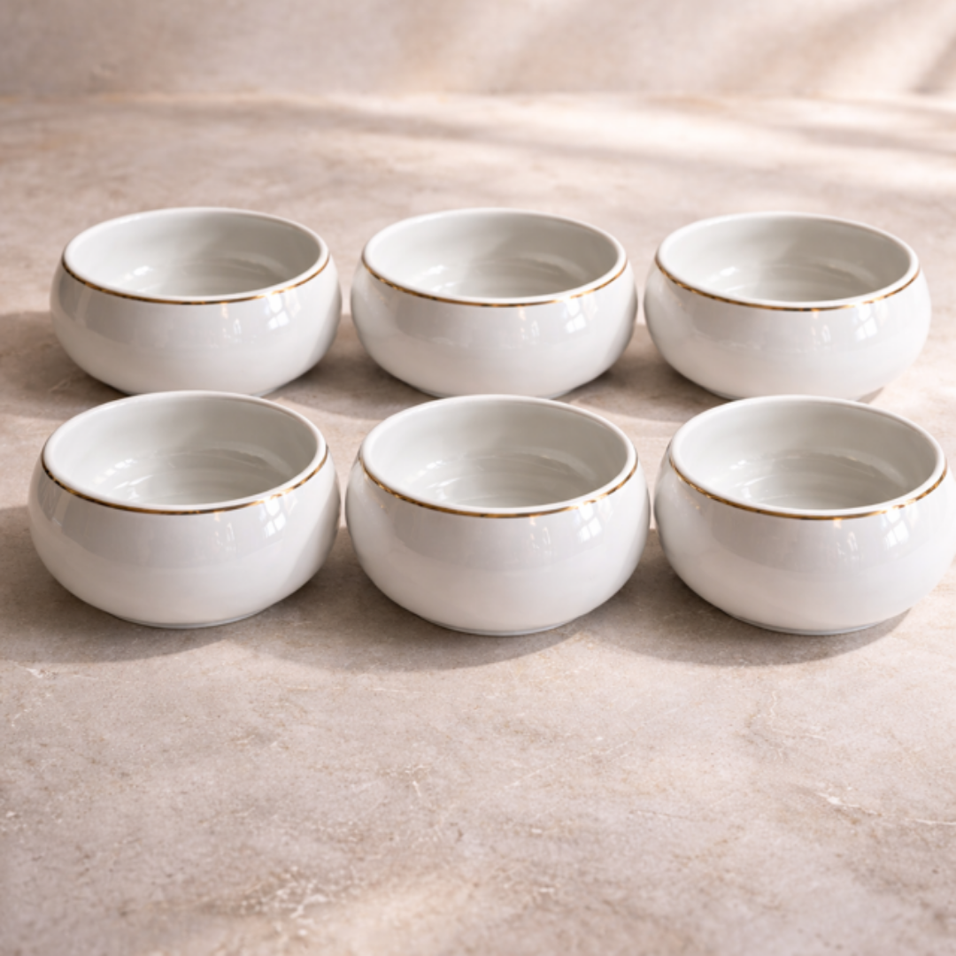 Soepkom met Gouden Rand-set van 6-Ø12 cm