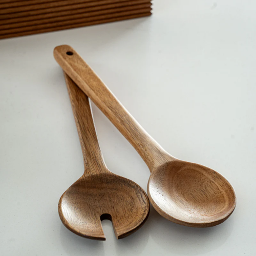 Saladebestek van Acaciahout – Set van 2