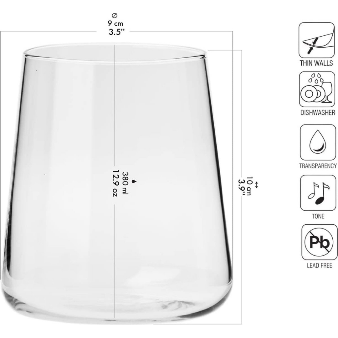 KROSNO Water Sap Drinkglazen | Set van 6 | 380 ML