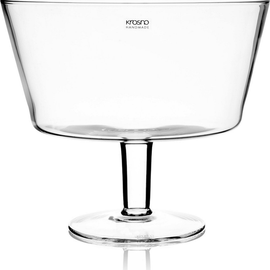 Krosno Avant Garde Glazen Schaal op Voet Fruitschaal Trifle Schaall 24 cm