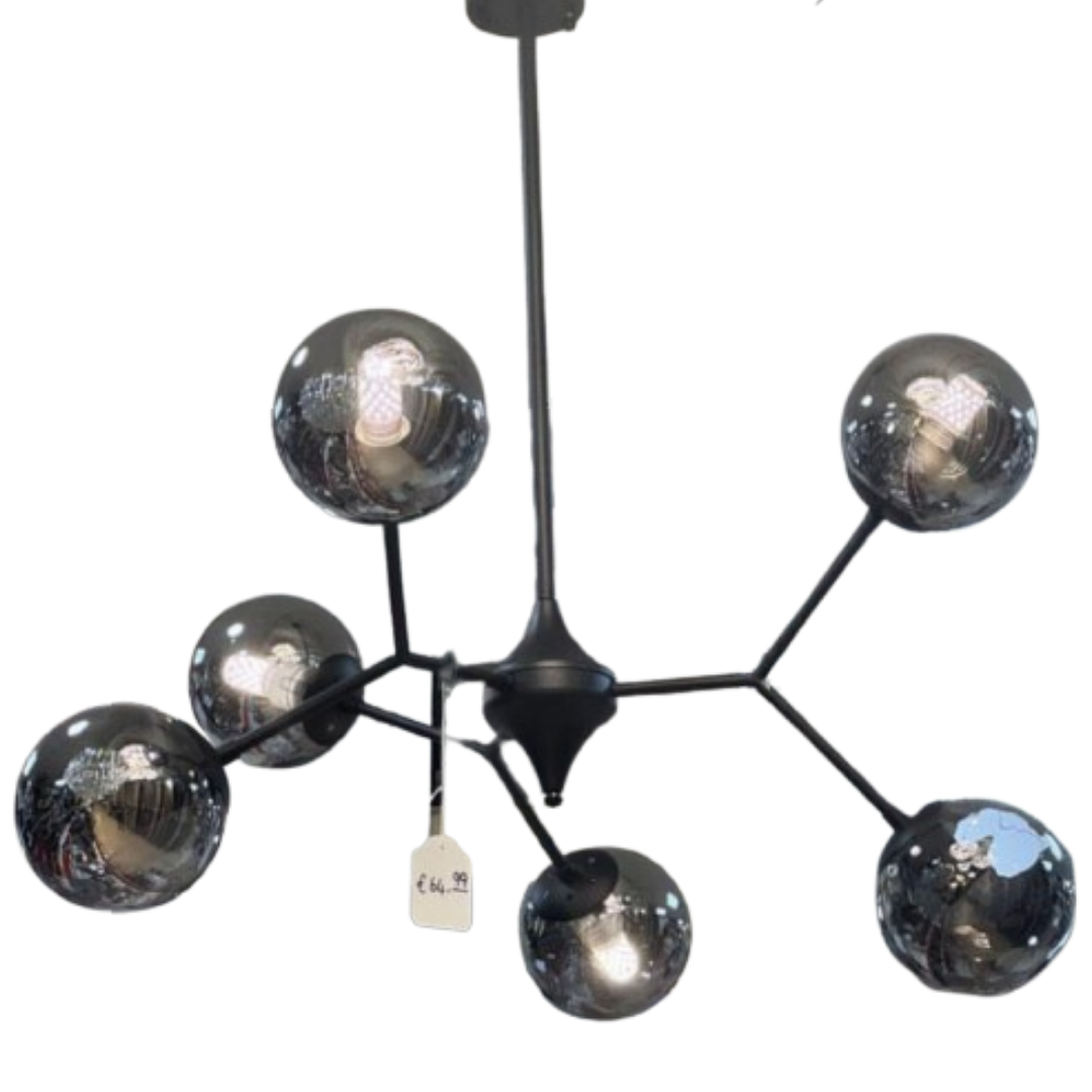 Homestar – 6 lichts – smoke – hanglamp