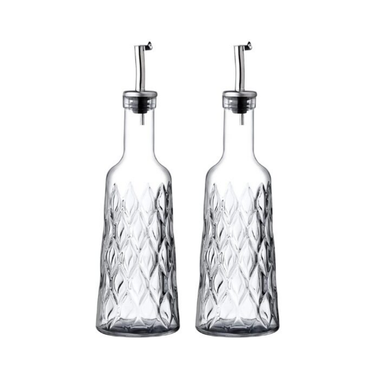 Pasabahce Leafy – Set van 2 glazen olie- en azijnflesjes 380 ml
