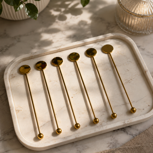 Gouden Latte Lepels-Set van 6