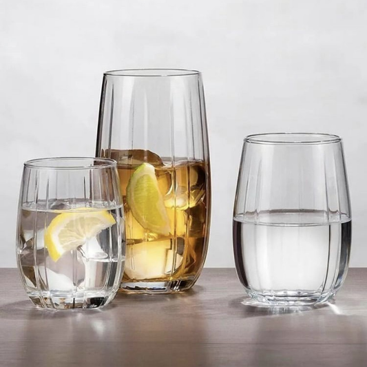 Pasabahce Linka – Glazen Bekers – 18-delig set - 3 Maten