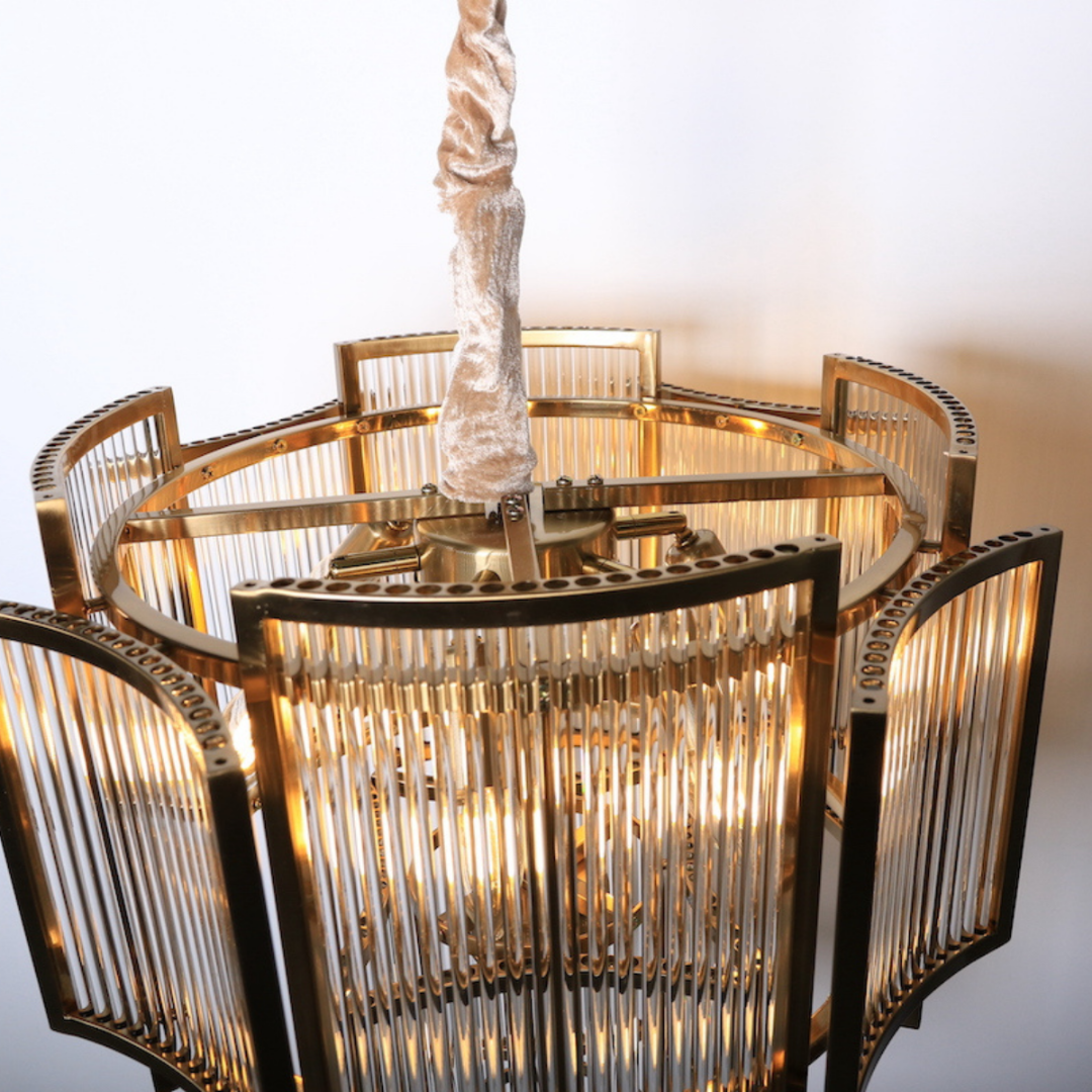 Luxe Hanglamp 8-Lichts Ø50 cm – Goud of Chroom – Helder Glas – E14 Fitting