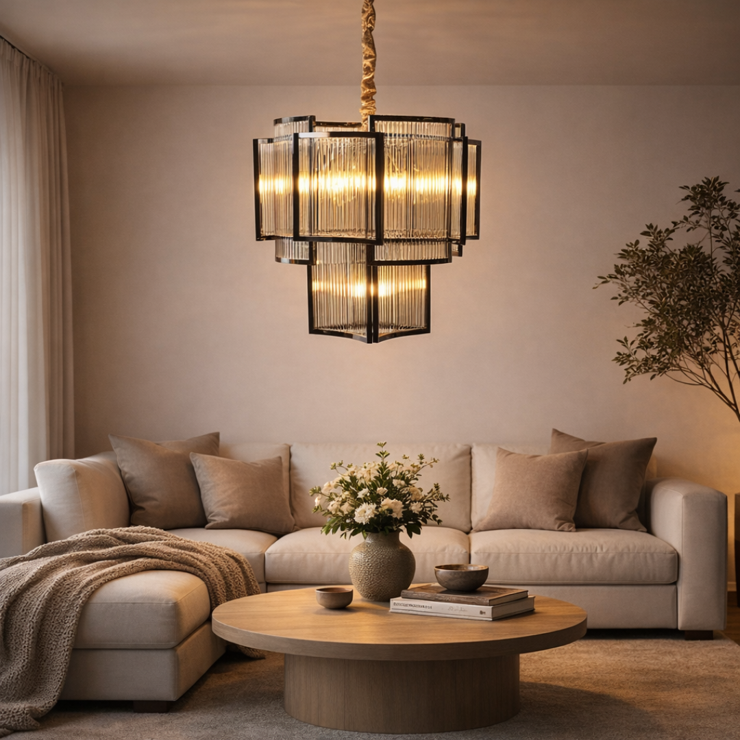 Luxe Hanglamp 8-Lichts Ø50 cm – Goud of Chroom – Helder Glas – E14 Fitting