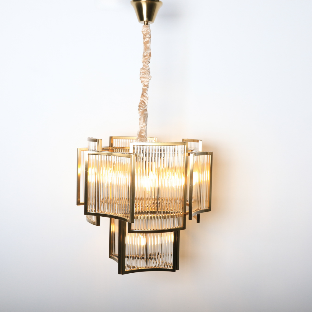 Luxe Hanglamp 8-Lichts Ø50 cm – Goud of Chroom – Helder Glas – E14 Fitting