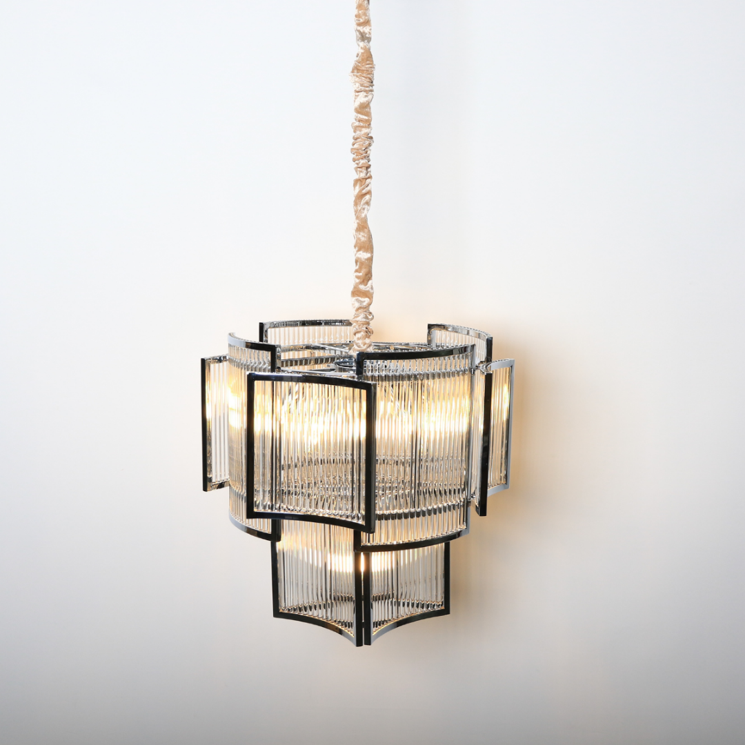 Luxe Hanglamp 8-Lichts Ø50 cm – Goud of Chroom – Helder Glas – E14 Fitting