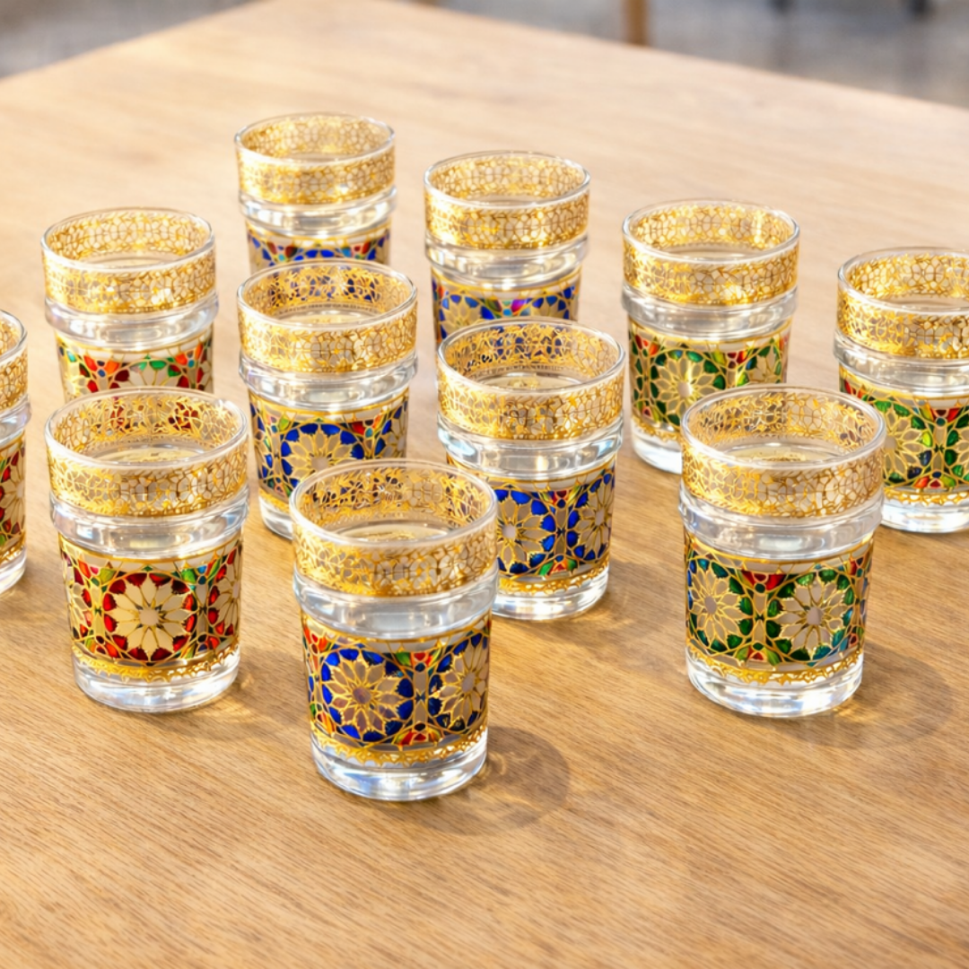 Marokkaanse Theekopjes Set – 12-delig – 130 ml