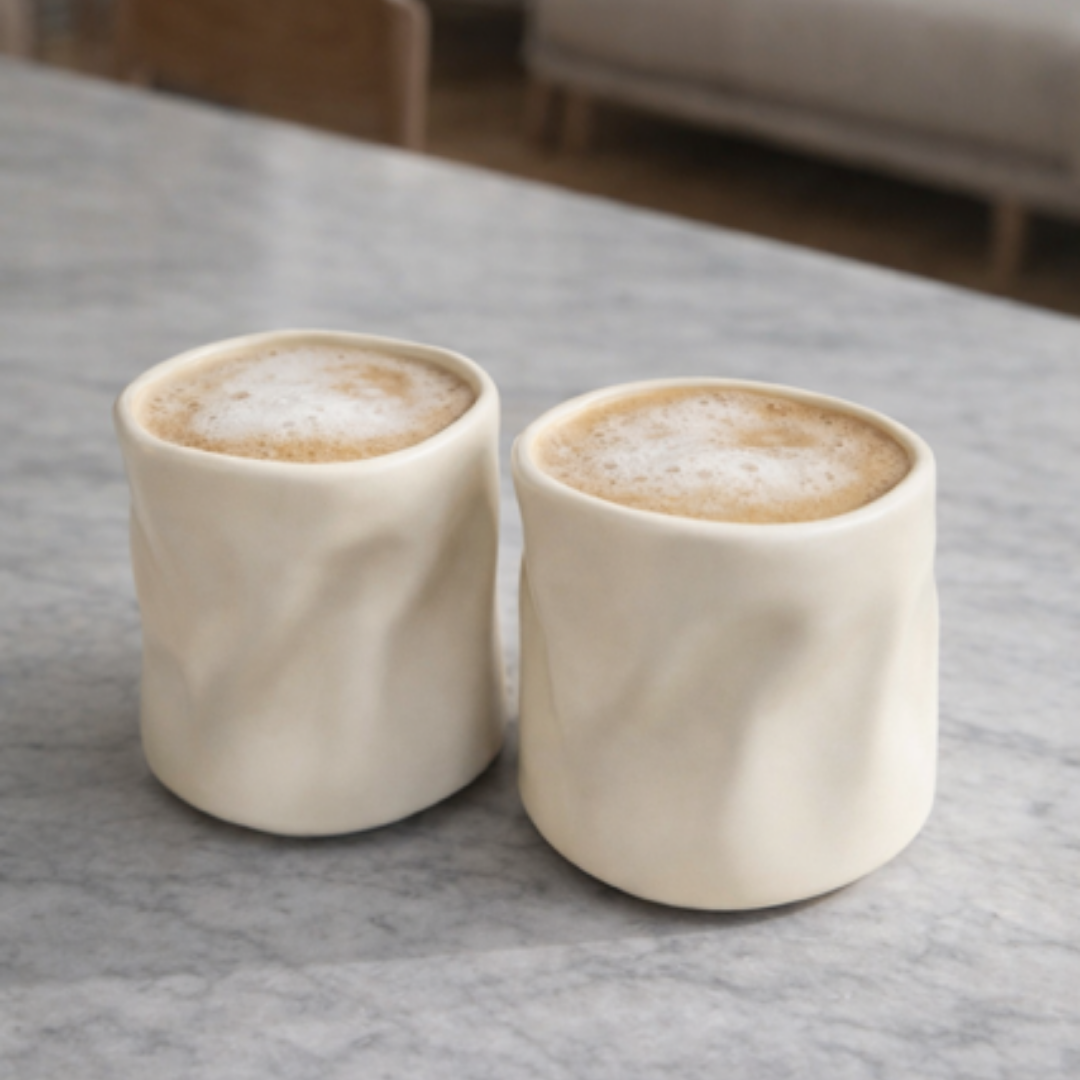 Matte Keramische Mokken-Set van 2-Crème – 350 ml