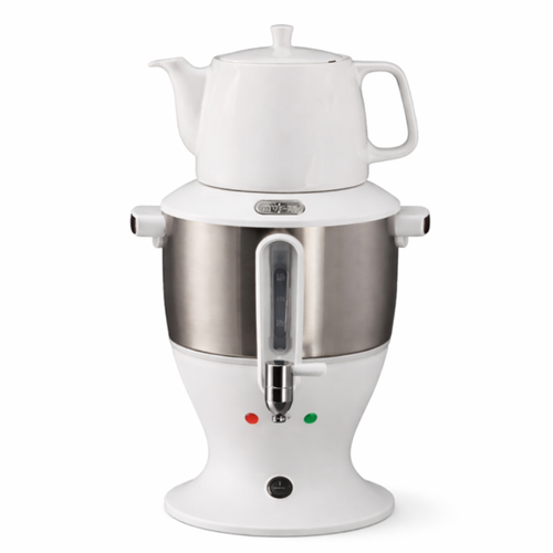 Mulex-Elektrische Theeketel Set – 4.0L Waterkoker & 1.5L Porseleinen Theepot – Wit