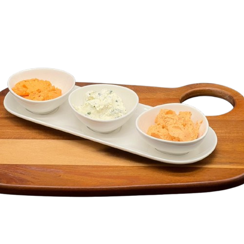 Snackschaaltjes - 3 Kommetjes met Onderbord