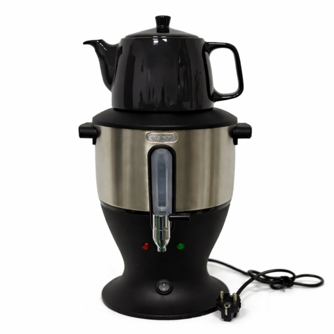 Mulex-Elektrische Theeketel Set – 4.0L Waterkoker & 1.5L Porseleinen Theepot – Zwart