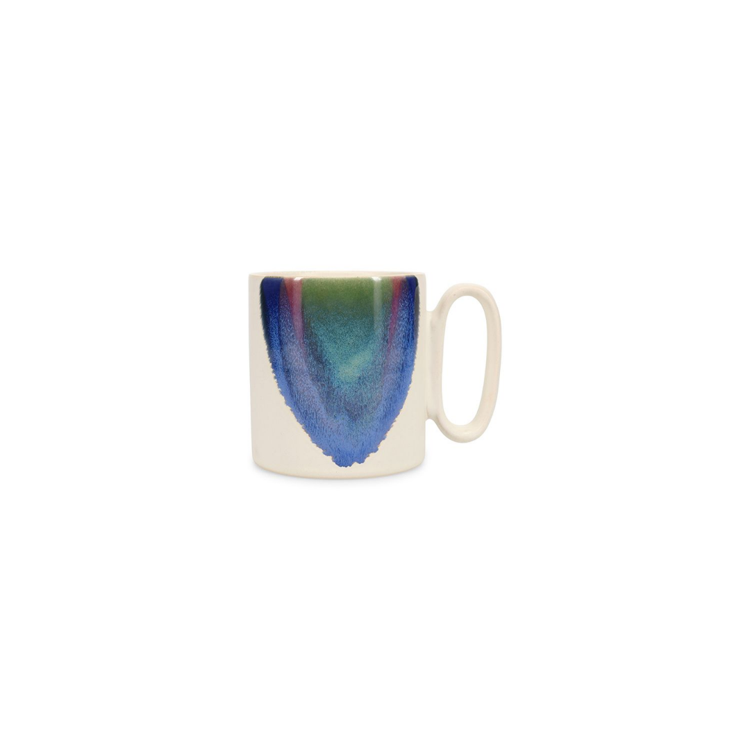 Paint Mok 39cl Beige/Blauw – Stoneware Koffiemok – 2 stuks -Keramische Beker – 390 ml