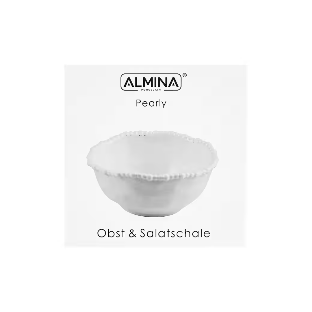 Pearly Fruitschaal & Saladeschaal Porselein – Ø22 x 8 cm