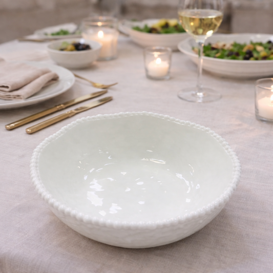 Pearly Fruitschaal & Saladeschaal Porselein – Ø22 x 8 cm