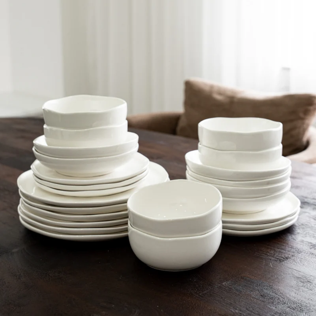 Perlemor Serviesset 24-Delig – Voor 6 Personen – Wit Porselein