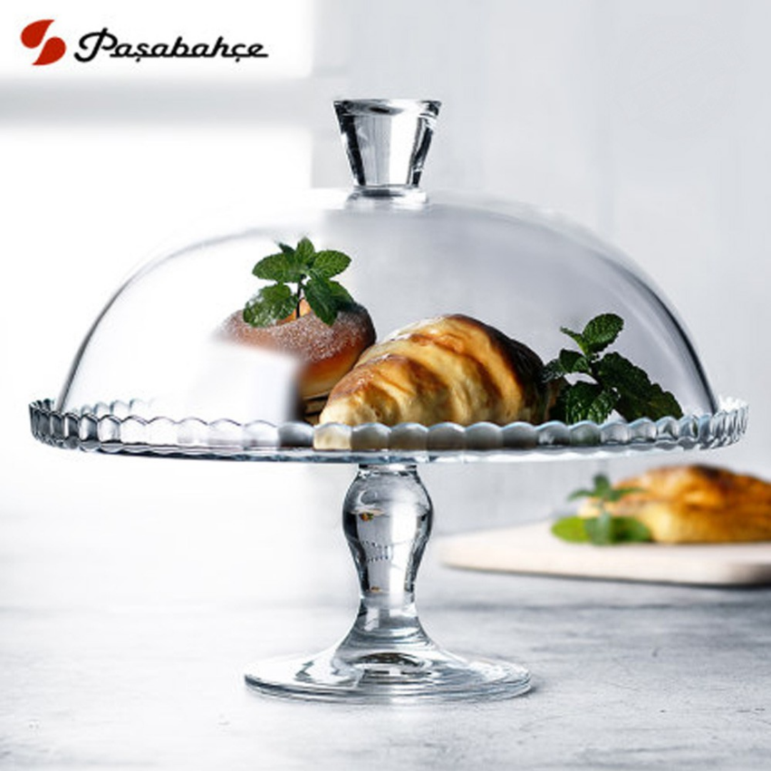 Pasabahce - Glazen Taart Plateau met Stolp - Ayakli Cam Pastalik