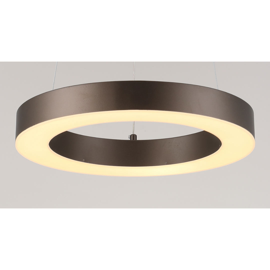 Moderne LED Ring Hanglamp  – Bruin Metaal – Warm Wit 2700K