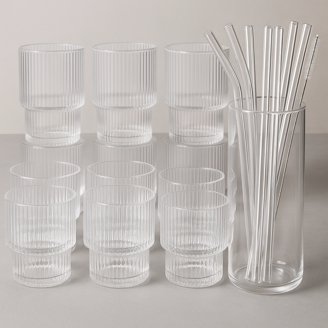 Ribbel Luxe Glazenset Compleet Drink & Sip Pakket (19-delig)