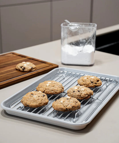 Bakplaat met Afkoelrooster – Beige – 39,5 x 26,8 cm