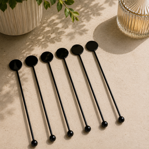 Zwarte Latte Lepels-Set van 6