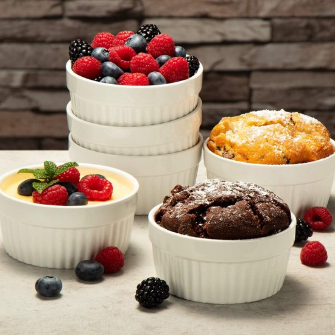 Almina Soufflé Schaaltjes – Set van 6 – Wit – 9 cm