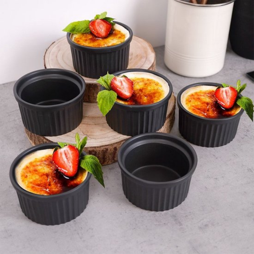 Almina Souffle – Oven Kommetjes  – Set van 6 – Zwart