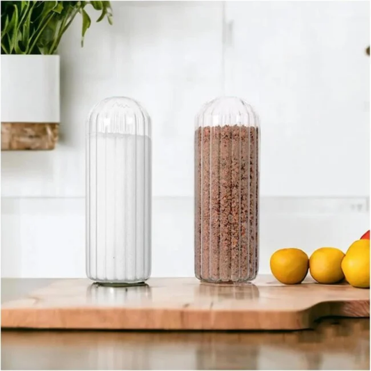 Bavary Ribble Zout- en Peperstel Glas – Set van 2  – 11 cm