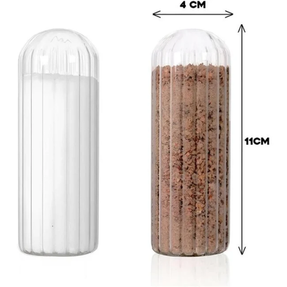 Bavary Ribble Zout- en Peperstel Glas – Set van 2  – 11 cm