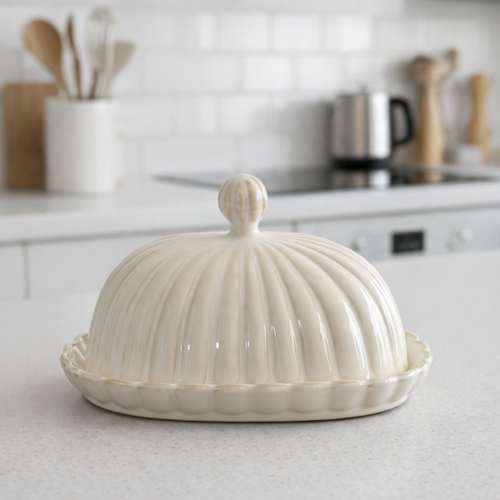 Bloomy-Botervloot met Deksel-Keramische