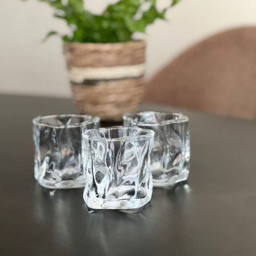 Diamond Wave – 3-delige Glazenset 190ml | Hittebestendig | Voor Warme & Koude Dranken