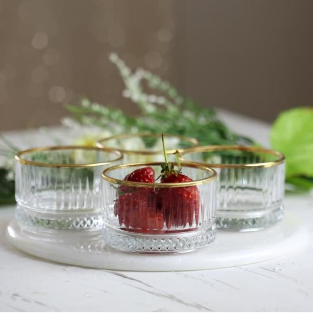 Homestar Gouden Rand Snackkommen / Çerezlik – Set van 4 – 235 ml