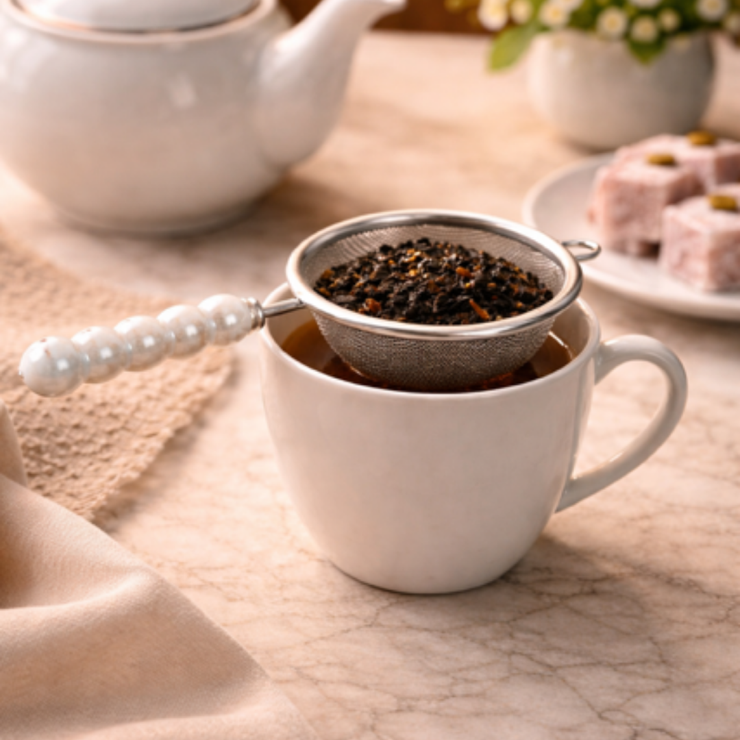 Theezeef met Wit Handvat