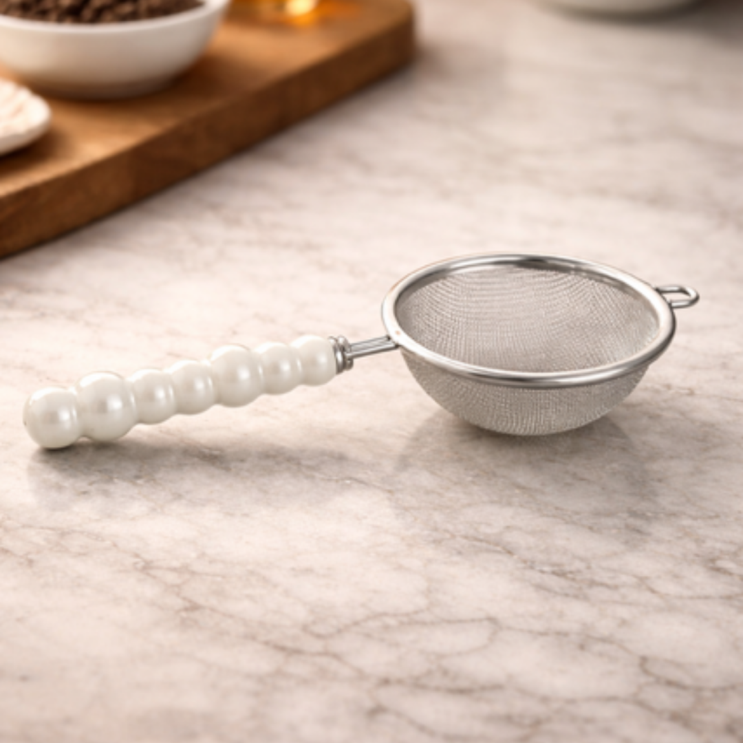 Theezeef met Wit Handvat